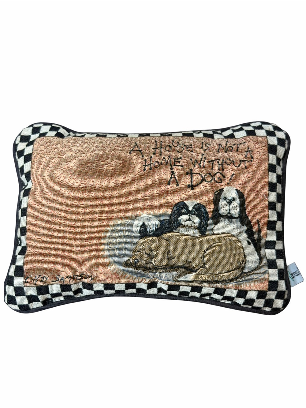 Riverdale A House Is Not a Home Without a Dog Tapestry Pillow 12x8 USA
